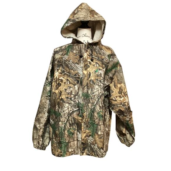 Frogg Toggs Camo Waterproof Rain Jacket Hooded Realtree Camouflage Adult M/L - Picture 1 of 10